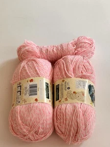 Lot of 2 Full/1 Partial ~ Bernat Softee Baby ~ Baby Pink Marl ~ Acrylic - Picture 1 of 2