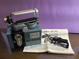 Vintage Original Minox Fernglas Aufsatz Adapter Halter Klemme Anleitung - Bild 1 von 7