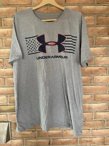Under Armour USA Gray T-Shirt/Tee Men’s Size 3XL Stars/Stripes Short Sleeve - Picture 1 of 7