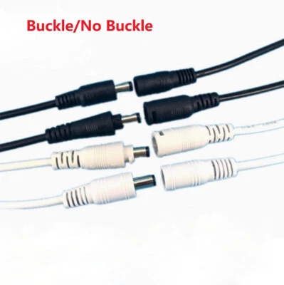 5pair 5.5x2.1mm 12V DC Power Buckle Socket Connector Cable Plug Wire Male+Female - Image 1 of 4
