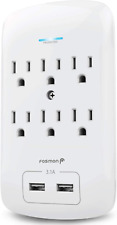 Fosmon 6 Outlet Surge Protector 1200 Joules with 2 USB Ports Charger (3.1A), Mul