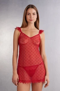 NEW Intimissimi Winter of Love Tulle Babydoll Red Size S - Picture 1 of 5