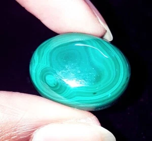 Cabujón de malaquita 100 % natural certificado 34,57 quilates piedras preciosas sueltas forma ovalada gema - Imagen 1 de 8