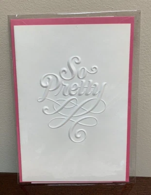 Happy Birthday Woman So Pretty Pink Embossed Hallmark Signature Greeting Card - Image 1 of 2