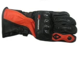 Vector X2 Guantes de Cuero Moto Guantes Negro/Naranja Talla M/9 - Imagen 1 de 1