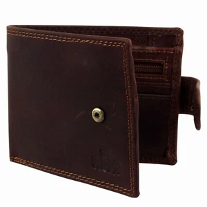 Mens Cognac Oiled Hunter Leather Bi Fold RFID Wallet Rowallan of Scotland - Picture 1 of 5