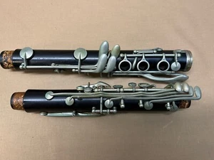 Early Penzel Mueller NY Empire Model Wood Bb Clarinet Upper And Lower Joints - Picture 1 of 10