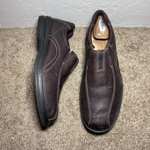 Mocassini Clarks uomo 11 Sherwin Time bordeaux pelle marrone slip on 26103263