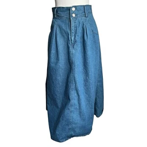 VTG Calvin Klein blue denim jean midi skirt high waisted women size small 28” - Picture 1 of 7