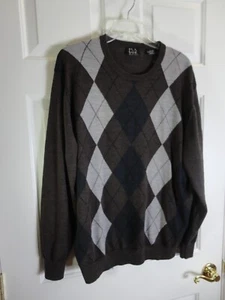 Suéter para hombre Jos A Bank Signature talla L marrón lana arcila cuello redondo suéter - Imagen 1 de 3