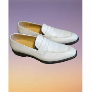Handmade Men White Leather Moccasin Shoes, Casual Loafer Slipon Shoes