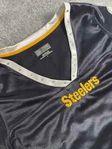 Steelers NFL Team Apparel Women's Size L V-Neck with Bling and Lower Laces - Picture 1 of 10