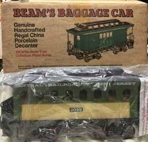 Scatola vuota decanter vagone treno passeggeri verde Jim Beam vintage e borsa rara! - Foto 1 di 17