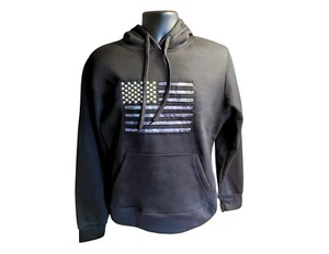 Mossy Oak Unisex Hooded Sweatshirt Camo American Flag Size Medium NWT Black - Picture 1 of 4