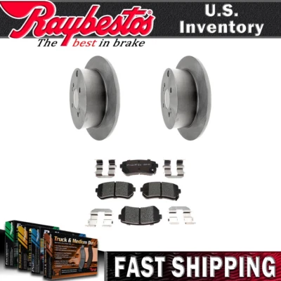 Rear Kit Brake Rotors Ceramic Brake Pads Hardware For 2006-2008 Hyundai Accent - Imagem 1 de 4