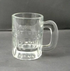 Vintage A&W Root Beer Soda Glass Mug Embossed Lettering 3.25" Mini Tankard - Picture 1 of 11