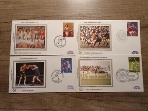 FDC - 1980 - SPORTS CENTENARIES - SET OF 4 FIRST DAY COVERS- BENHAM SILKS #1369 - Picture 1 of 1