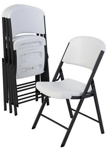 4 Pack Lifetime Commercial Contoured Folding Chairs Set Steel Frame Plastic Seat - Bild 1 von 11
