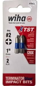 Wiha 70002 Terminatorblue Impact Bit Phillips #2 - 1 Inch - set of 2 impact bits - Bild 1 von 9