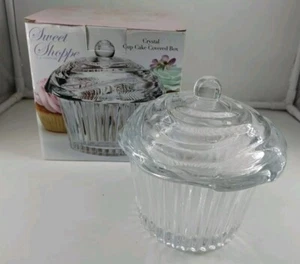 Godinger Shannon Crystal Sweet Shoppe Cupcake Candy Dish Clear Glass New - Picture 1 of 5