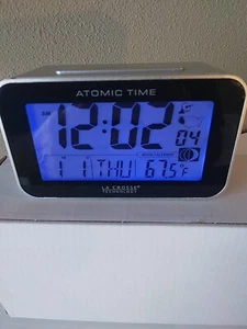 617-1270 La Crosse Technology Atomic Digital Alarm Clock+Box Backlight Tested - Picture 1 of 6