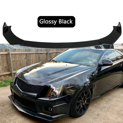 For Cadillac CTS CTS-V Front Bumper Lip Body Kit Spoiler Splitter Glossy Black Foto 1 de 4