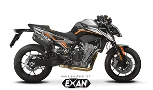KTM 790 Duke 2018-2020 Exan Escape Slipon Silenciador Silenciador Tapa Carburador Acero Negro - Imagen 1 de 1