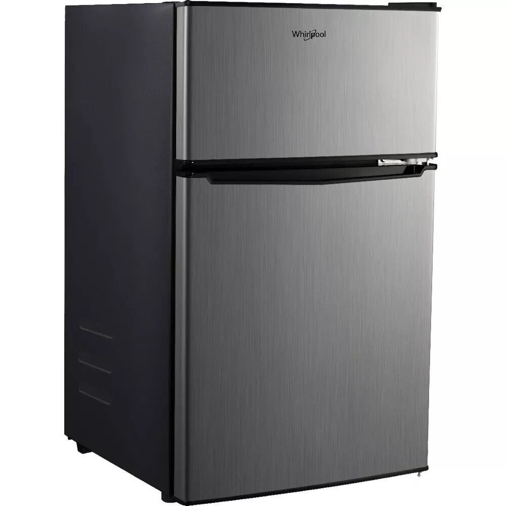 Whirlpool 3.1 cu ft Mini Refrigerator Separate Freezer Stainless Steel WH31S1E