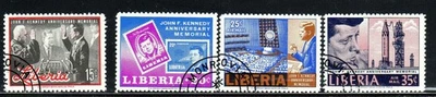 LIBERIA #447-448, C173-C174 1966 J.F.K MINT VF NH O.G CTO - Image 1 of 2