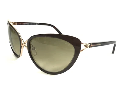 Gafas de sol Tom Ford Daria TF321 28F dorado marrón ojo de gato con lentes verdes degradadas Foto 1 de 4
