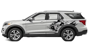 Fit For Ford Explorer Rear Wheel Fender Sticker Distorted Stripe Graphics Decal - Picture 1 of 4