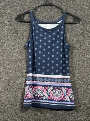 No Boundaries Juniors Printed Tank Top Hight Neck Size M 7/9 - Image 1 of 4