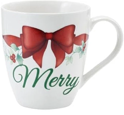 Tazas Winterberry Red Ribbon Sentiment ''Feliz'' 20 oz. NUEVO Foto 1 de 1