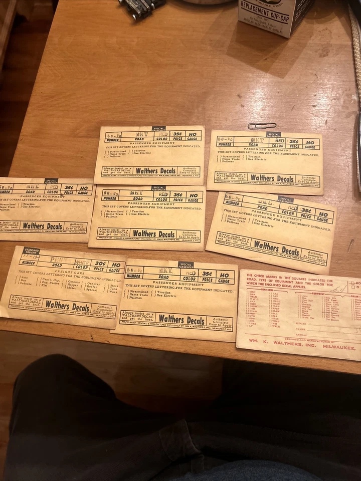 Large Group  Of Walthers Decals In Original Packages Red In Color - Image 1 of 4