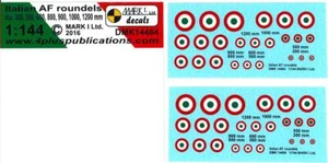Mark I Decals 1/144 ITALIAN AIR FORCE INSIGNIA Modern Roundels - Picture 1 of 1