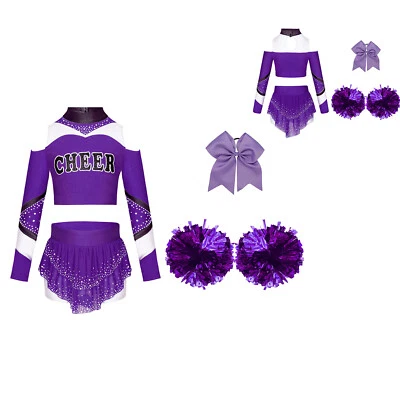 Uniforme de Niña Disfraz Cosplay Escenario Top Corto con Mini Falda Alegría Manga Larga Foto 1 de 3