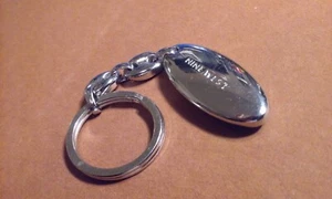 Nine West Replacement Purse Locket Charm Fob Tag  Keychain Silvertone  4" - Picture 1 of 6