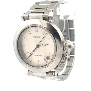 Cartier Pasha C 2324 Unisex S/S Watch with Silver Dial and Blue w/Box - Picture 1 of 11
