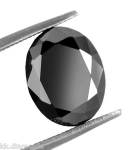 Anello di fidanzamento 2,50 ct diamante nero naturale taglio ovale diamante s... - Foto 1 di 5