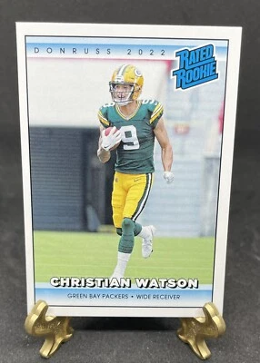 2022 PANINI INSTANT NFL RATED ROOKIE RETRO PACKERS CHRISTIAN WATSON SP  1/4094 - Image 1 of 2