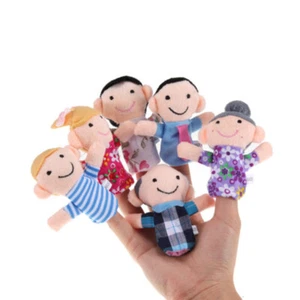 6pcs Finger Puppets Family Mermbers Plush Finger Hand Play Learn Story Toy - Picture 1 of 4