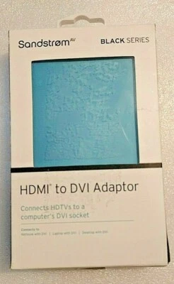 SANDSTROM AV Black Series SHDVA114X HDMI to DVI Adapter Gold-plated  **NEW** - Image 1 of 2
