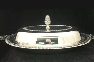 Plateros de toallas chapado en plata 3 piezas para servidor plato de verduras con revestimiento de vidrio NUEVO - Imagen 1 de 9