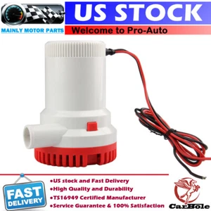 "Barco 2000 GPH 12V sentina marina sumergible bomba de agua de plomería casa flotante 1-1/8" - Imagen 1 de 15