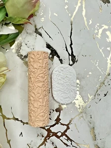 Rodillo de textura de arcilla de polímero 21 floral - Imagen 1 de 3