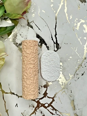 Polymer clay Texture Roller 21 Floral - Image 1 of 3