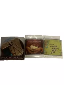 Lote de 3: 4 Paquete de montañas rusas (12) Ecocoasters totales y piedra de sed Nuevo - Imagen 1 de 8