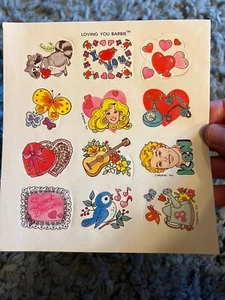 Loving You Barbie Ken Mattel 80s 90s Vintage Stickers Love Heart Bird Butterfly - Picture 1 of 10