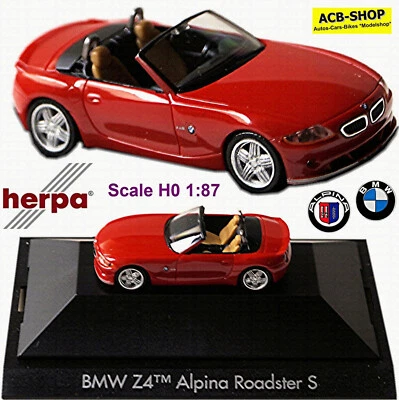 BMW Z4 Tm Alpina ROADSTER S Base E85 2003-05 Rouge 1:87 Herpa 101684 - Photo 1/4