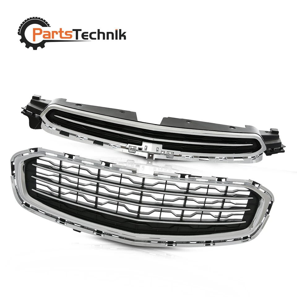 Front Upper&Lower Grille Chrome Kit Fit For 2015 Chevrolet Cruze 2016 Limited Foto 1 de 4